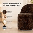 thumbnail image 3 of Casa Pura Furniture Swivel Accent Chair with Storage, Round Upholstered Barrel Chair with Foldable Backrest, Brown Leopard, 3 of 7
