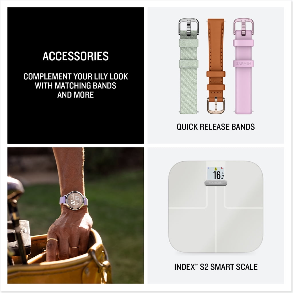 Garmin Lily 2 Small and Stylish Smartwatch Metallic Lilac New (010-02839-01) Smart Watch Bundle
