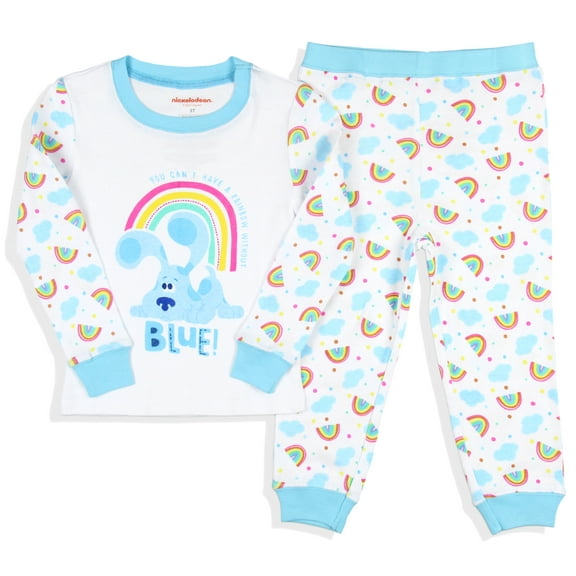 Nickelodeon Toddler Girls' Blue's Clues Rainbow Sleep Raglan Pajama Set