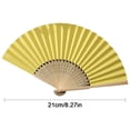 thumbnail image 2 of Yucurem 1 Pack Foldable Handheld Fan, Chinese Folding Fan for Women, Solid Bamboo Paper Fans for Wedding Guests, Dancing, Party Favors (Yellow), 2 of 8