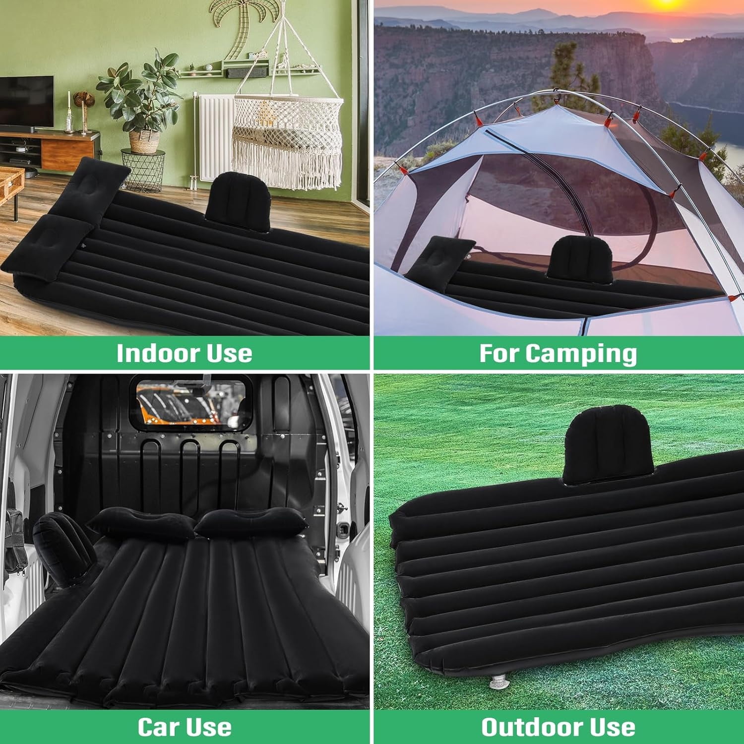 Car Inflatable Mattress Rear Seat Travel Bed for MPV, SUV, Off-Road Vehicle & Truck Leak-Proof, Wear Resistant Composite Fabric Car Bed, Car Mattress, Air Mattress, Car Accessories |Portable