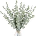 thumbnail image 1 of Nvzi-b 18 tallos de eucalipto artificiales, hojas de eucalipto, flores artificiales para el hogar, oficina, ramo de flores, centro de mesa, decoración de boda, decoración navideña, verde oscuro,, 1 of 4
