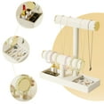thumbnail image 7 of Coward Jewelry Holder Stand,2 Tier Necklace Bracelet Organizer with Tray,Jewelry Displays for Selling Bangles Scrunchie Hair ties Watches and Chains,Beige Velvet., 7 of 7