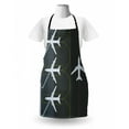 thumbnail image 3 of Airport Apron, Aviation Themed Simple Illustration of Parked Airplanes Landed in Airfield, Unisex Kitchen Bib with Adjustable Neck for Cooking Gardening, Adult Size, White Dimgray Fawn, by Ambesonne, 3 of 4