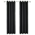 thumbnail image 2 of Haite Bedroom Blackout Window Curtain Grommet Room Darkening Curtain Thermal Insulated Window Treatments Plain Solid Color Window Drapes Black W:52"xL:95", 2 of 5