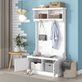 thumbnail image 7 of Hall Tree with Storage Shoe Bench,4-in-1 Design Coat Racks with 4 Hooks,Entryway Bench for Living Room,Entryway and Hallway,White, 7 of 7