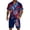 Deep Red, variant on Men's 2 Piece Summer 4th of July Outfits Button Down Short Sleeve Shirt and Shorts Textured Summer Set