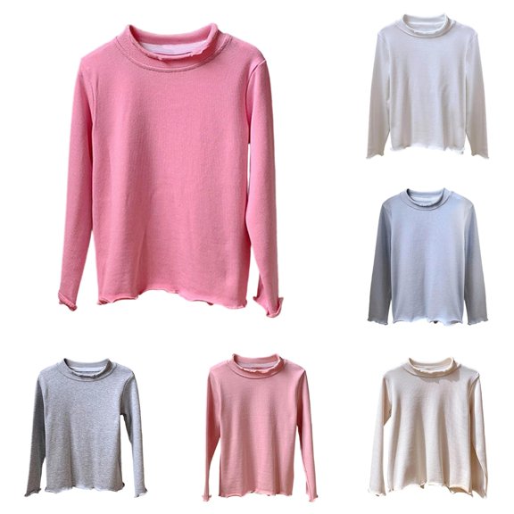 Shirts for Girls and Boys Long Sleeve Pink Crewneck Loose Soft Clothes 9-10 Years