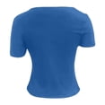 thumbnail image 6 of FUYUDY Women Tshirts Summer Asymmetrical Hem Fitted Short Sleeve T-Shirt Casual Basic Tee Tops For Daily Wear Classic Female Solid Color Dailywear, 6 of 6