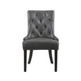 thumbnail image 2 of Chic Home Mel PU Leather Modern Contemporary Button Tufted Swoop Arm with Silver Nail head Trim Tapered Solid Birch Legs Dining Chair, Grey, 2 of 2