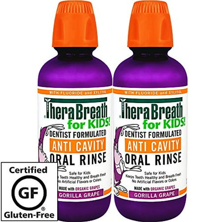 TheraBreath kids anti-cavity Oral Rinse Organic gorilla Grape Flavor 16 ...