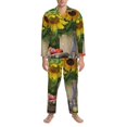 thumbnail image 3 of Naloa Vintage Wooden Bucket Men’s Pajamas Set - Long Sleeve Button Down Sleep Shirt and Pajama Bottoms Sleepwear Set-Large, 3 of 7