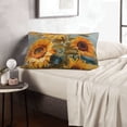 thumbnail image 7 of Binfone Sunflower Field Art Standard Size Pillowcase, Long Staple Pure Cotton Envelope Closure Pillow Cover (Pillow core not included),16"x24", 7 of 7