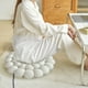 thumbnail image 3 of Cojín redondo de 16 pulgadas de algodón y lino, cojín de asiento de tatami, para sala de estar y oficina, color blanco, 3 of 6
