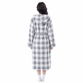 thumbnail image 2 of Aezemi Women Winter Hoodie Long Robes Plaid Fashion Thick Fleece Quick Dry Shower Bathrobe with Pockets Long Sleeve Tie Front Mid-Length Home Sleepwear Pajamas, 2 of 8