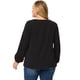 thumbnail image 4 of Blusas de talgrande pamujer Blusas de trabajo de manlarde gacon volantes Negro XL, 4 of 5