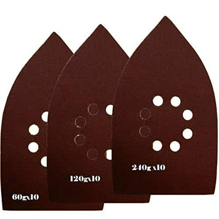 

30 Assorted (60//240 Grits) Large Mouse Detail Sander Sandpaper Sanding Paper Hook & Assorted 60 80 180 240 320 Grits for Black and Mouse Cyclon Sandstorm