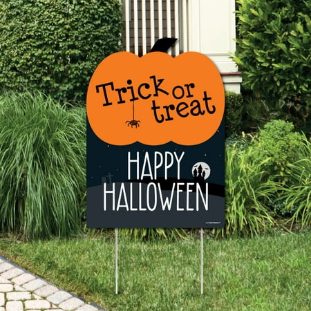 Trick or Treat - Outdoor Halloween Decorations - Happy Halloween Yard Sign