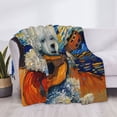 thumbnail image 3 of Balery Dog Guitar Starry Night Manta de Franela con Dibujo, Lujo Ultra Suave y Cálido, Antipelusa y Resistente a las Arrugas para Cama, Sofá, Camping -40"x30", 3 of 6