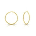 thumbnail image 5 of Better Jewelry Greek Key Hoop Earrings .925 Sterling Silver Gold Plated 3mm, 5 of 8