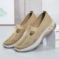 thumbnail image 5 of CQONEPT Women's Woven Breathable Soft Sole Shoes - 2025 Non-Slip Walking Slip on Foam Shoes, Lightweight Comfort Platform Mesh Slip in Sneakers Arch Support Size 6.5 Khaki, 5 of 7