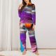 thumbnail image 2 of Balery Lizard With Sunglasses Colorful Conjunto de Pijama con Estampado para Mujer, Conjunto de Dos Piezas con Manga Larga, Ropa de Dormir Suave con Bolsillos, Pijamas Cómodos-Large, 2 of 7