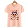 thumbnail image 5 of KALE 4th of July Short Sleeve Shirts for Women American Flag Patriotic 2D Independence Day Print Casual Sports T Shirt Y2K Clothes Pink XL, 5 of 7