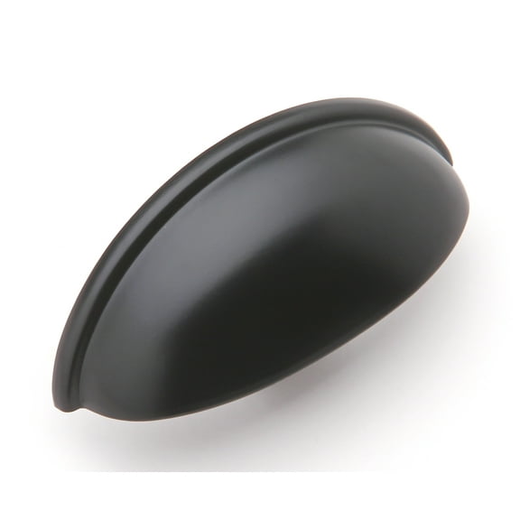 Amerfit Hardware, 3" Hole Centers Black Finish Cabinet Cup Pulls 6 Piece