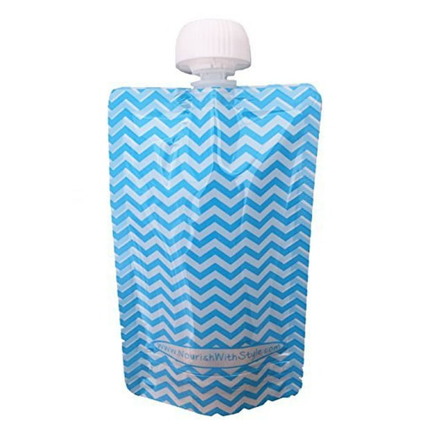Reusable Food Pouch 8 Count , 5 oz Refillable Food Pouch by Nourish with S..