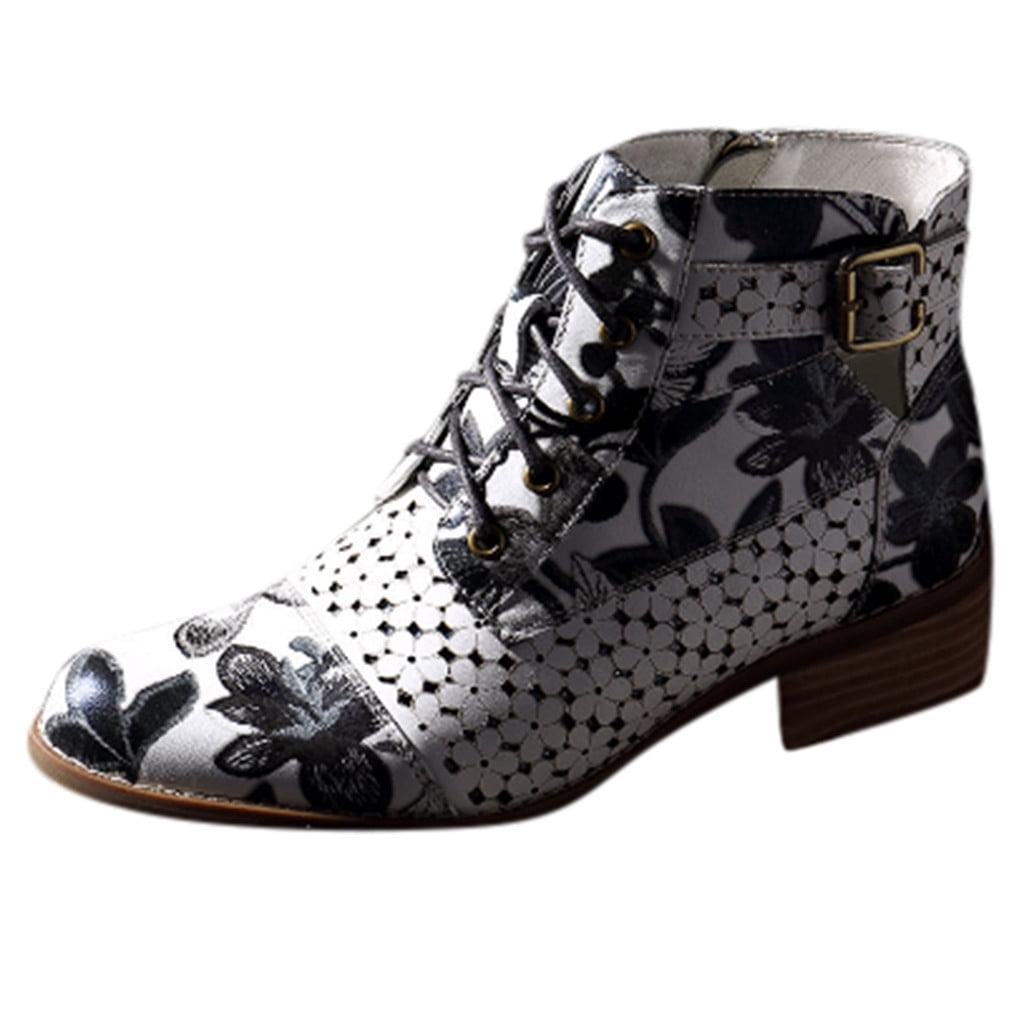 black painted ankle boots
