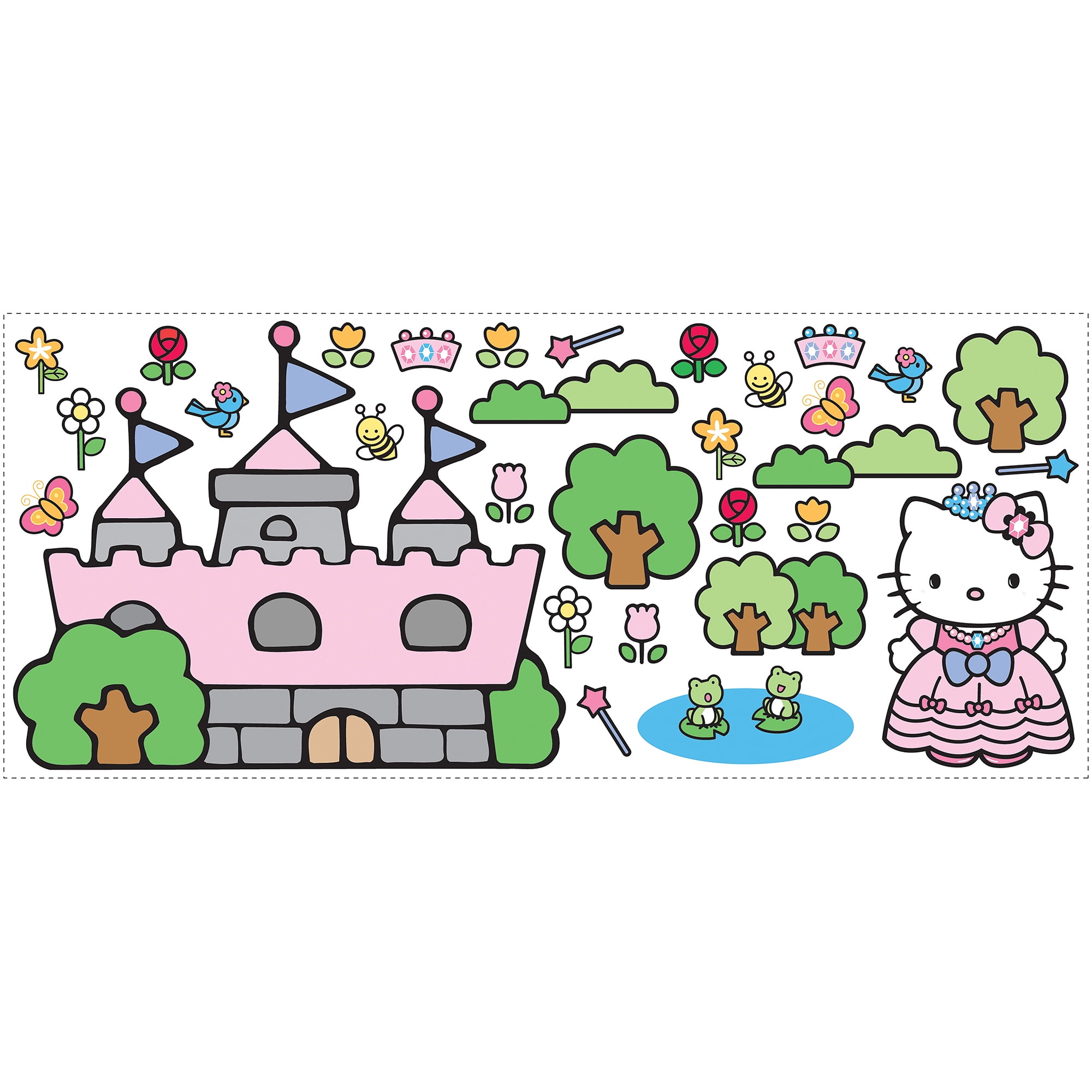 Roommates Hello Kitty Princess Castle Giant Wall Decal Walmart Com