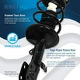 thumbnail image 5 of Detroit Axle - 1.8L Front Left Strut for 2009-2013 Toyota Corolla USA Built, 2011-2014 Matrix, Driver Side Suspension Quick Install Ready Strut & Coil Spring Shock Assembly 2012 Replacement, 5 of 8