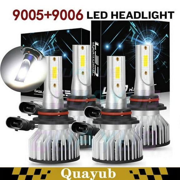 4PC LED Headlight Bulbs High & Low Beam Combo Kit 6000K For Honda Civic 2004-2015 Sedan