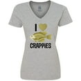 thumbnail image 3 of Inktastic Crappie Fishing I Love Crappies Women's V-Neck T-Shirt, 3 of 5