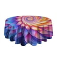 thumbnail image 5 of Colorful Tie Dye Spiral - Floral Pattern Round Tablecloth 60"x60",Wrinkle Wipeable Table Cloth for Kitchen Dining Room Picnic Patio Party, 5 of 6