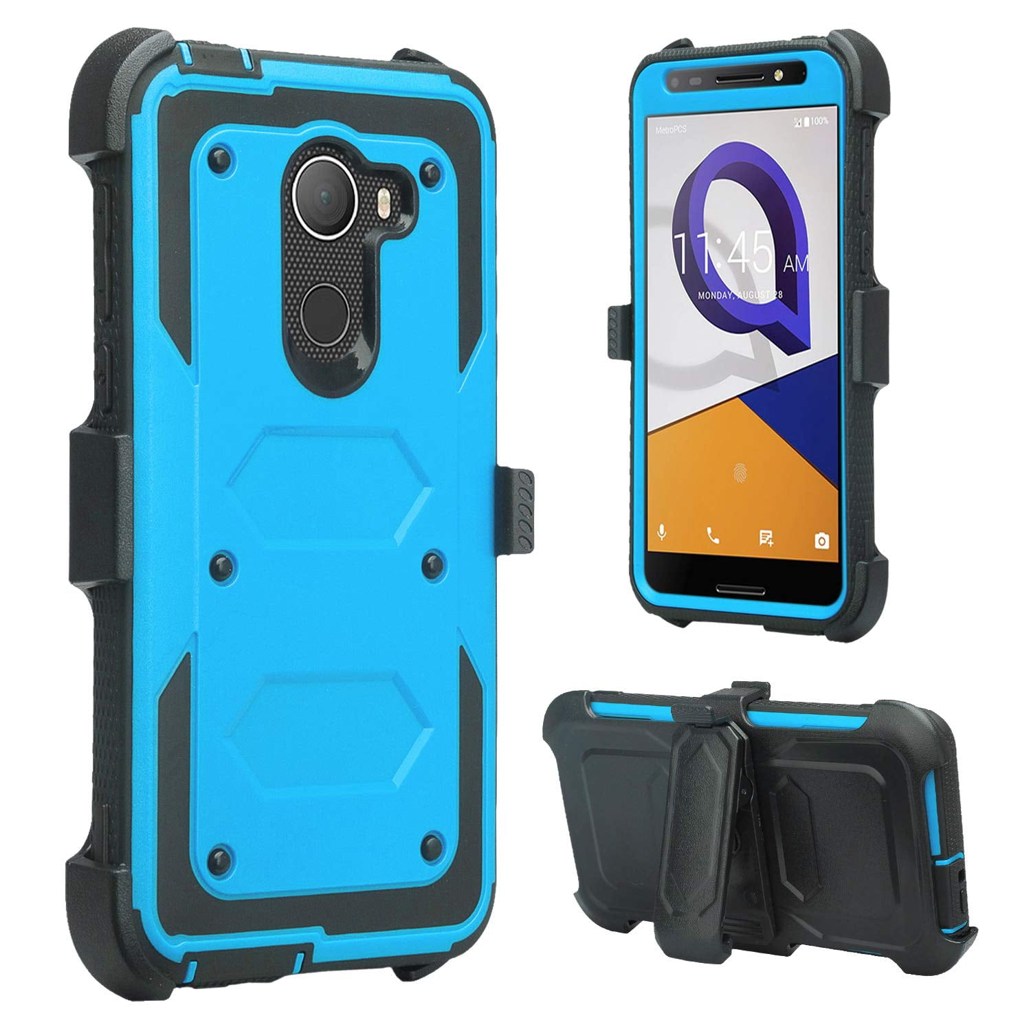 Jitterbug Smart 2 Case w/[Built In Screen Protector] Belt Clip Holster