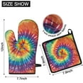 thumbnail image 6 of Colorful Tie Dye Pattern Kitchen Oven Mitt and Pot Holder Sets 2 Pcs for Baking, Cooking and Grilling, Heat Resistant Up To 392 °F, 6 of 7