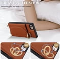 thumbnail image 5 of for iPhone 7/8/SE 2020/SE 2022 Crossbody Case with Card Holder for Women,360°Rotating Ring Kickstand,Magnetic Clasp, 3 Card Slots,Flip PU Leather Girl's Phone Wallet Casas for Ladies(Brown), 5 of 17