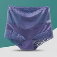 thumbnail image 2 of ShomPort High Waisted Underwear for Women Lace Patchwork Thin Breathable Panties Comfy Full Coverage Briefs, 2 of 3