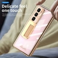 thumbnail image 3 of Feishell for Samsung Galaxy Z Fold 7 Case with Two Hinge Protection & S Pen,Transparent Plating Magnetic Hinge Hidden Kickstand Pen Holder Built-in Screen Protector All-inclusive Phone Case,Gold, 3 of 7