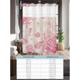 thumbnail image 6 of No Hook Cloth Fabric Shower Curtain with Snap in Liner, Pink Coastal Starfish Waterproof Shower Curtains Set with See Through Top Window, Nautical Beach Conch Seashhells Bath Curtains Shower 54"x78", 6 of 6
