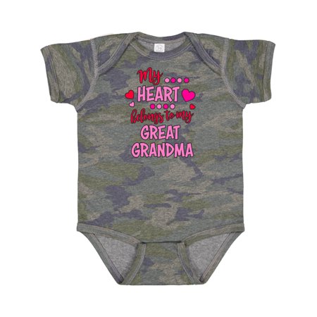 

Inktastic My Heart Belongs to My Great Grandma Gift Baby Boy or Baby Girl Bodysuit