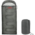 thumbnail image 3 of 10 Pack of Bulk Wholesale Cold Weather Hooded Sleeping Bags for Adults, Kids, Homeless, Camping, Indoors, Outdoors - 10 Count Hooded Sleeping Bags in Gray 71"L x 30"W, 3 of 7
