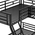 thumbnail image 5 of Twin Over Full Bunk Bed Attached Twin Loft Bed with Desk, Metal Triple Bunk Beds, L-Shape Triple Beds Frame with Ladders and Guardrails, Safe Design, 5 of 7