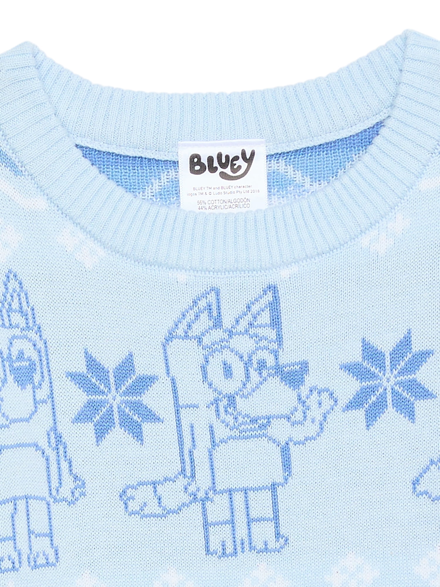 Bluey Toddler Boy Holiday Sweater with Long Sleeves, Sizes 12M-5T