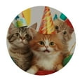 thumbnail image 2 of RUIYC  Round Fitted Tablecloth Happy Birthday Cats Round Table Cover with Elastic Edged,Wipeable Table Cloth for Indoor Outdoor Picnic Patio Fits Tables up to Diameter Round Tables, 2 of 7