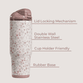 thumbnail image 2 of HydroJug Ease2o Insulated Stainless Steel Water Bottle with Straw & Chug Lid, Leak-Resistant, Cup Holder Friendly – 40oz, Magnolia, 2 of 7
