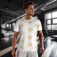 thumbnail image 3 of Wukai Wheat Print Men's Short-Sleeved Mesh T-Shirt,Quick-Dry Short Sleeve Workout T-Shirt-Large, 3 of 8