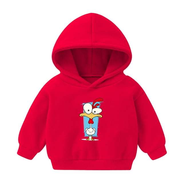 HVOBTTY Sweat à Capuche Décontracté à Manches Longues pour Tout-Petits, Mode Fille et Garçon, Imprimé Rouge, 6 Ans