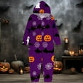 thumbnail image 5 of XUNHAO Matching Halloween Family Outfit Parent Child Outfit Cute Pumpkin Halloween Print Hooded Zipper Home Jumpsuit Outdoor Photography Set, 5 of 6